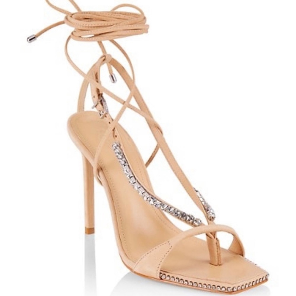 SCHUTZ Vikki‎ Crystal Strappy Heels Sandals. Size 7.5